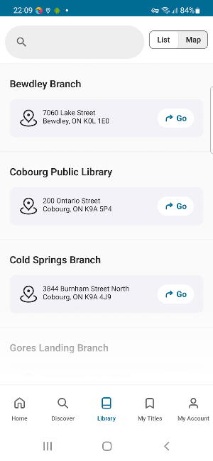 Cobourg Public Library Mobile Screenshot 1
