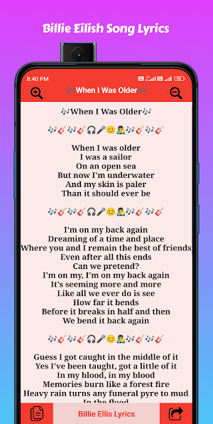 Billie Eilish Song Lyrics Screenshot 3