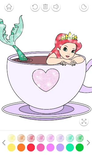 Mermaid Coloring Book Glitter Screenshot 3