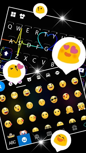 Neon Heartbeat Keyboard Background Screenshot 3