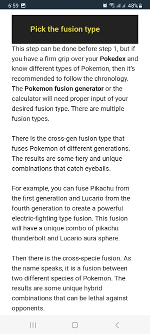 Infinite Fusion Calculator Screenshot 1