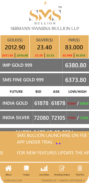 SMS BULLION Screenshot 0