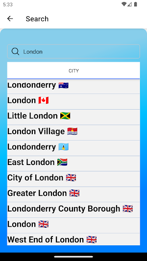 WorldWeather Screenshot 1