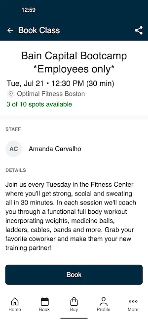 Optimal Fitness Boston Screenshot 2