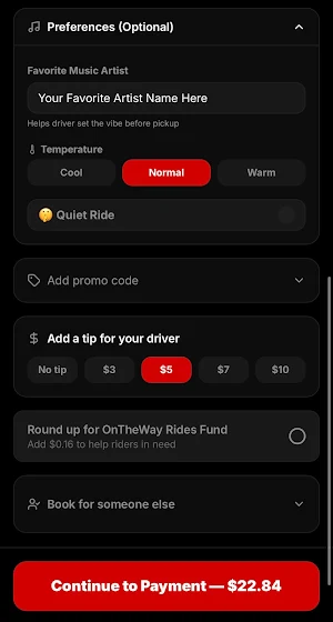 OnTheWay Rides Screenshot 2
