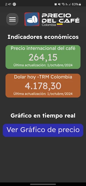 Precio del Café Screenshot 3