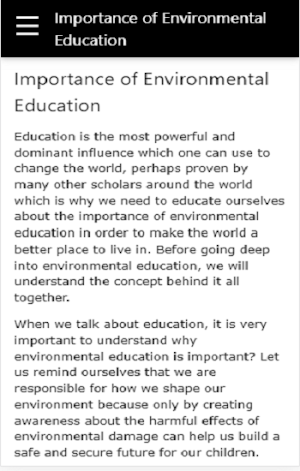Importance of Environmental Education Screenshot 1