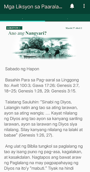 Tagalog Sabbath School Lesson Screenshot 0