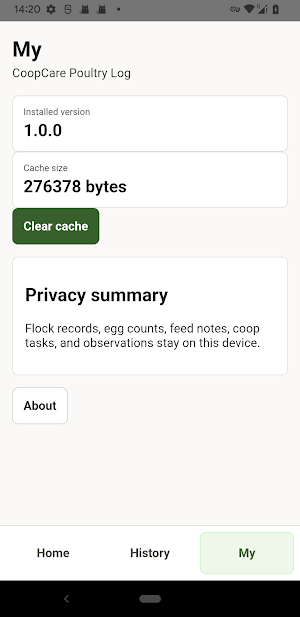 CoopCare Poultry Log Screenshot 2