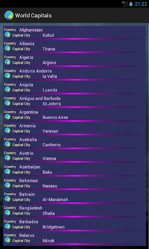 World Capitals Widget Screenshot 1
