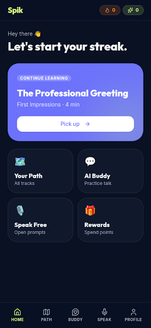 Spik: English Speaking App Screenshot 0