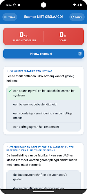 Drone Examen A2 Vliegbewijs Screenshot 3