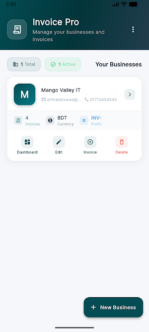 Invoicely - Business & Invoice Screenshot 1