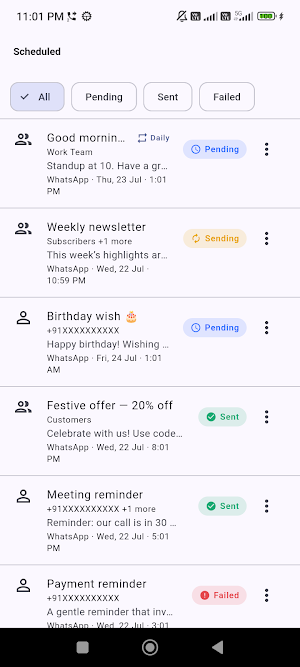 MesGora: Message Scheduler Screenshot 1