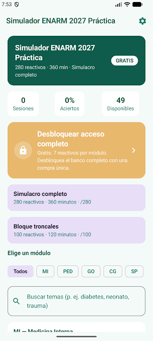 Simulador ENARM 2027 Práctica Screenshot 0