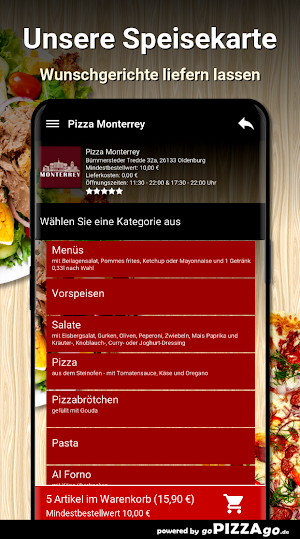 Pizza Monterrey Oldenburg Screenshot 3