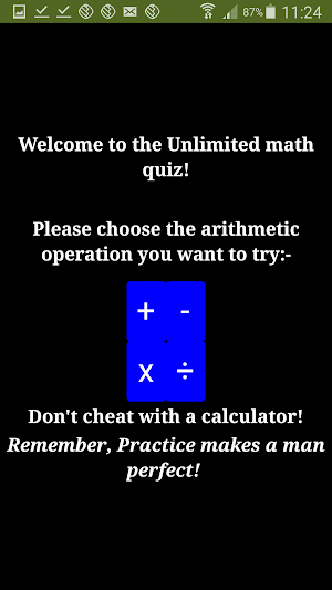Infinite Math Quiz Screenshot 0