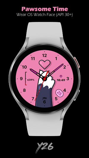 Y26 Pawsome Time Watch Face Screenshot 0