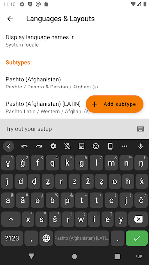 Afghan Keyboard Pro Screenshot 2
