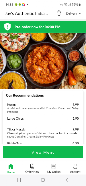 Javs Authentic Indian Cuisine Screenshot 1