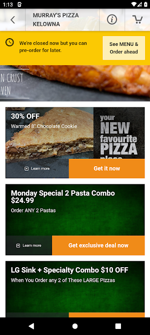 Murray's Pizza Kelowna Screenshot 1
