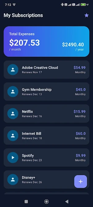 Subscription Tracker Screenshot 0
