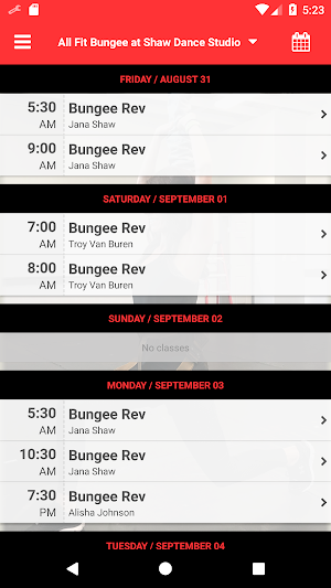 All Fit Bungee at Shaw Dance Screenshot 1