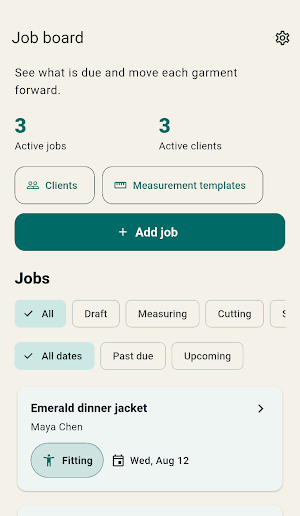 Tailor Job Cards Screenshot 0