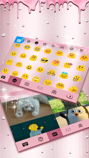 Rose Gold Diamonds Keyboard Theme Screenshot 3