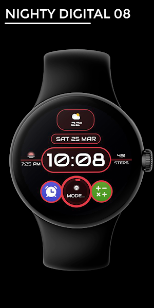 Nighty Digital 08 - watch face Screenshot 0