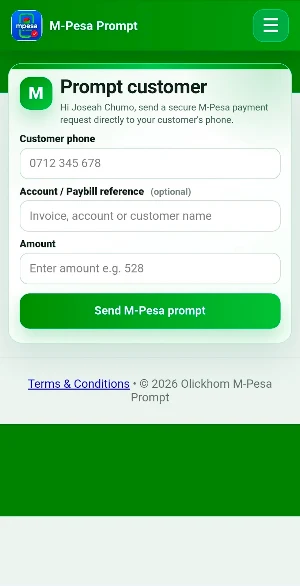Mpesa Prompt Screenshot 1