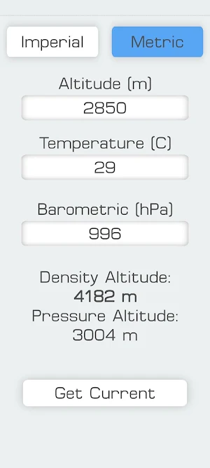 Density Altitude Calculator Screenshot 2