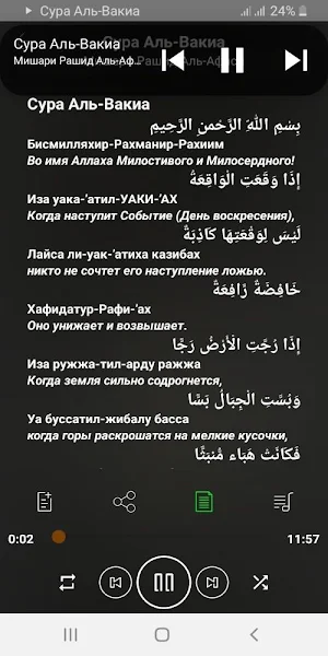 Сура Аль-Вакиа аудио Screenshot 0