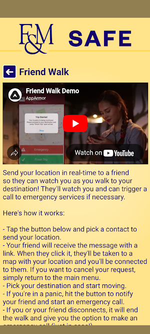 F&M SAFE Screenshot 2