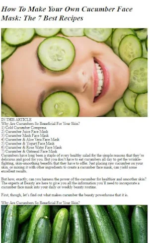 Homemade Cucumber Face Mask Screenshot 1