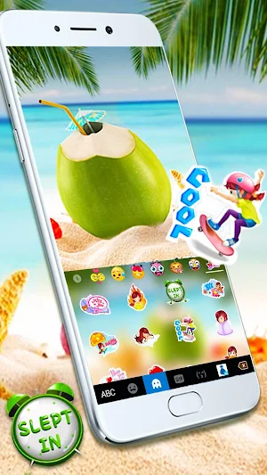 Summer Beach Coconut Keyboard Theme Screenshot 2