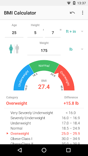 BMI Calculator Screenshot 1