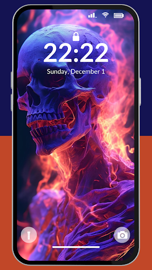 Hellfire Skull Wallpaper 4K Screenshot 3