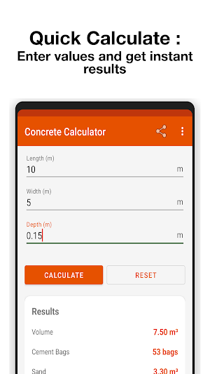 Concrete Calculator Screenshot 1