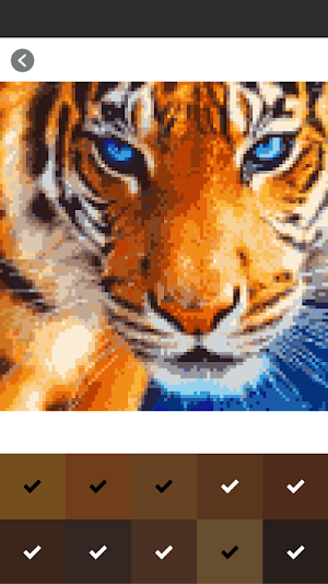 Tiger and Lion Pixel Art Coloring By Number Screenshot 2