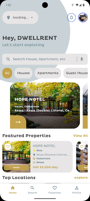 DwellRent: Apartments & Hotels Screenshot 1