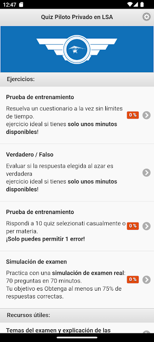 Quiz Piloto Privado en LSA Screenshot 0
