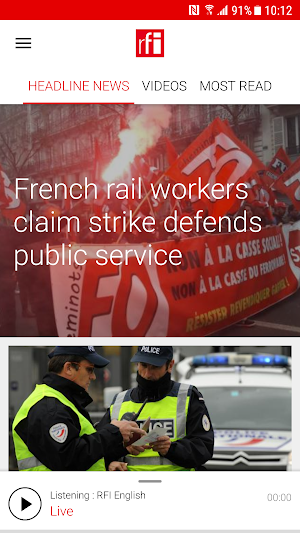 RFI - Radio France Internationale,  live news Screenshot 0