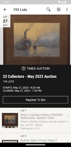 23 Collectors Auction Screenshot 1