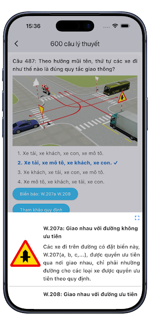 Ôn Thi GPLX 600 Câu Ôtô Xe Máy Screenshot 3