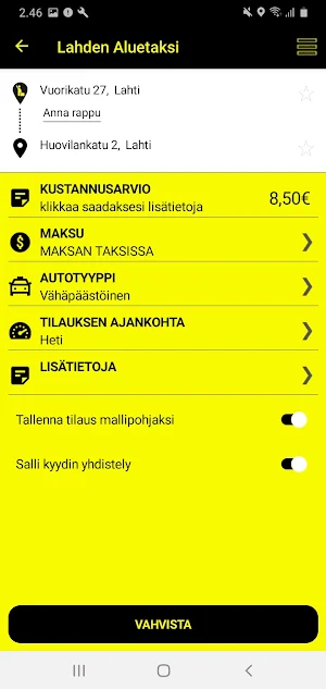Lahden Aluetaksi Screenshot 2