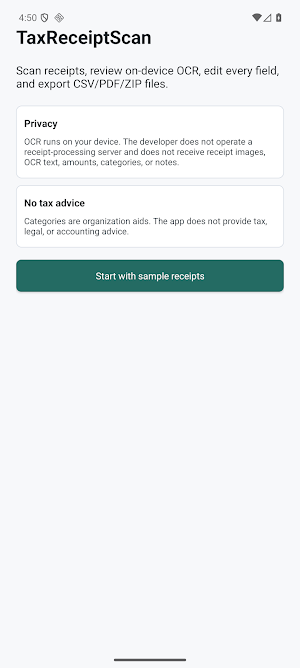 TaxReceiptScan Screenshot 0