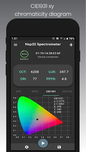 NSP32 nanoLambda Spectrometer Screenshot 1