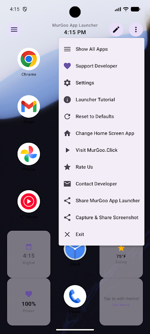 MurGoo Home Screen Launcher Screenshot 3
