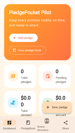 PledgePocket Pilot Screenshot 0